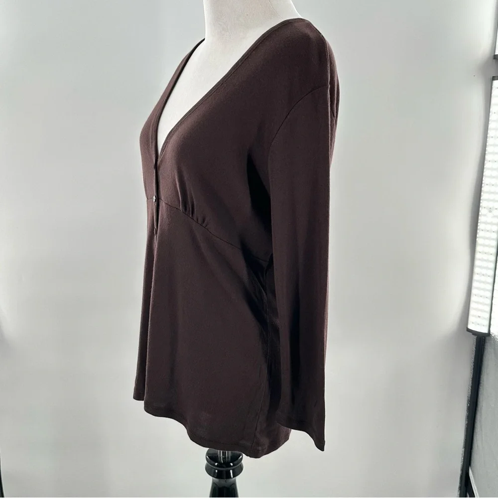 Talbots sweater size S brown 55% Pima cotton v-neck cardigan vintage y2k 2000s